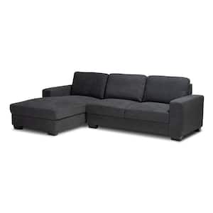 Nevin 2-Piece Dark Gray Fabric 3-Seater L-Shaped Left-Facing Chaise Sectional Sofa