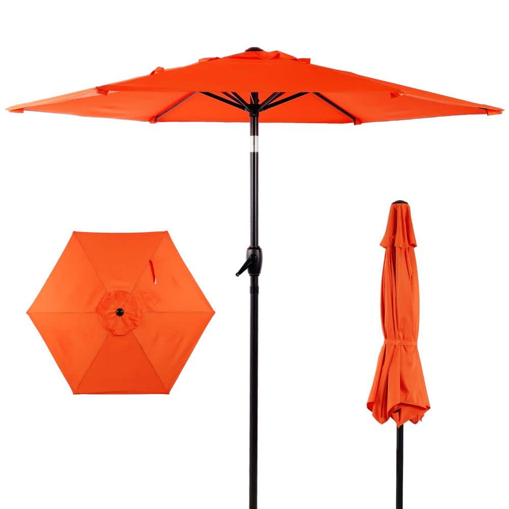 15.7.5FT Outdoor Patio Umbrella, Crank & Push Tilt for Deck Pool Garden, Orange price history on PriceWatchPro
