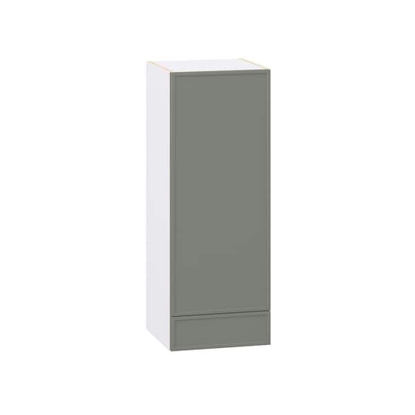 Fairview Moss Green Slim Shaker Assembled Wall Kitchen Cabinet with a Drawer (15 in. W x 40 in. H x 14 in. D)