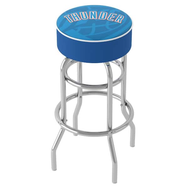 Unbranded Oklahoma City Thunder Fade 31 in. Blue Backless Metal Bar Stool with Vinyl Seat