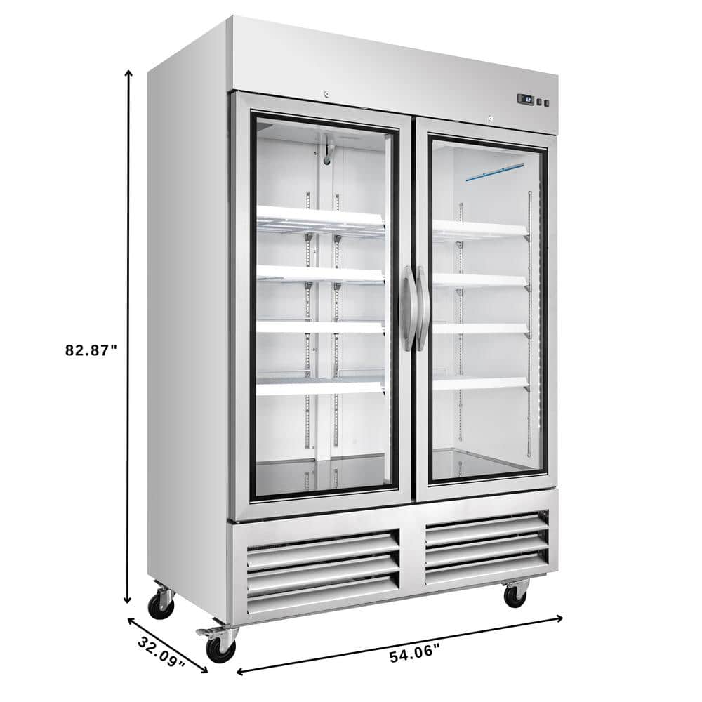 54" Stainless Steel Commercial Reach-In Refrigerator/Freezer with Glass Doors