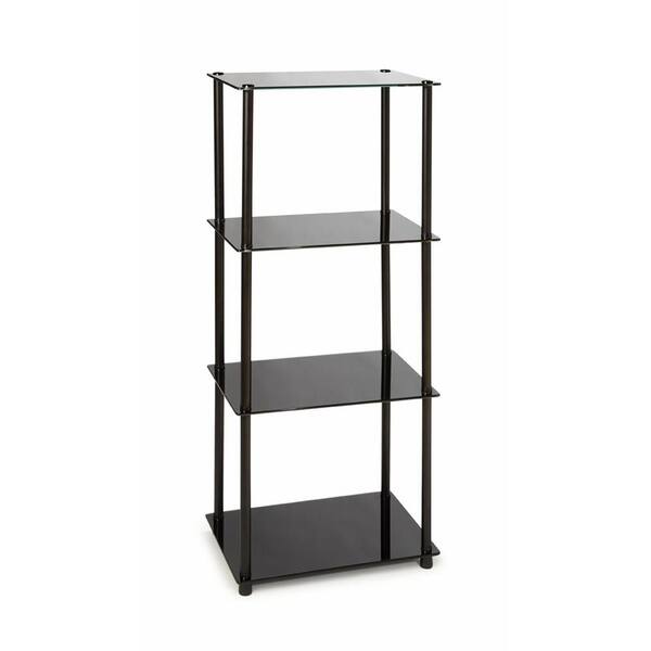 Convenience Concepts 39 in. Black Metal 4-shelf Etagere Bookcase with Open Back