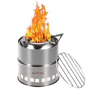 Wood Burning Camping Stove in Stainless Steel