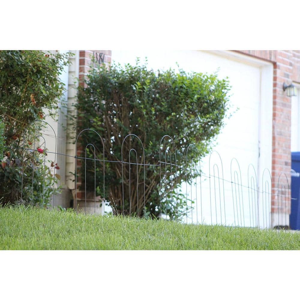 Glossy Black Metal No-Dig Garden Fence Edging Set