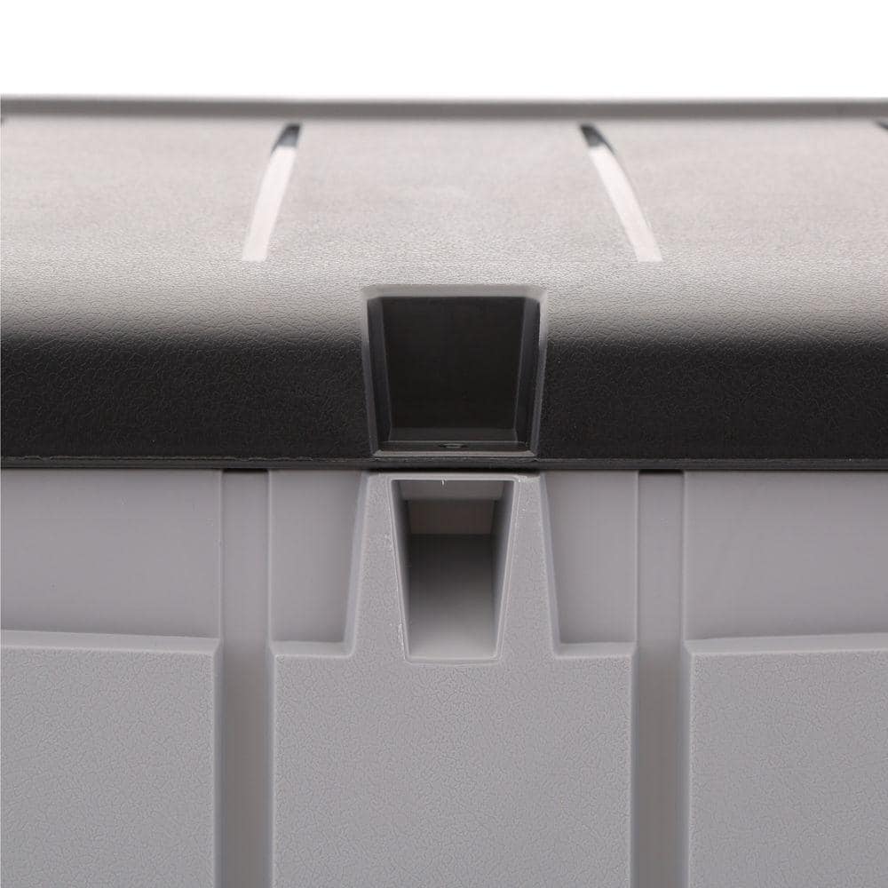 Keter 90 Gallon Black and Gray Lockable Plastic Deck Box