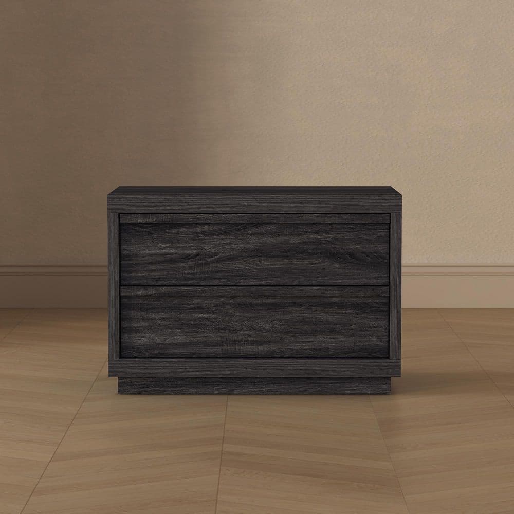Navis Contemporary Charcoal Gray 2-Drawer 32 in. W Nightstand