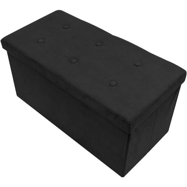 Sorbus 30 in. L x 15 in. W x 15 in. H Black Collapsible Chest Fabric Bench Storage Box