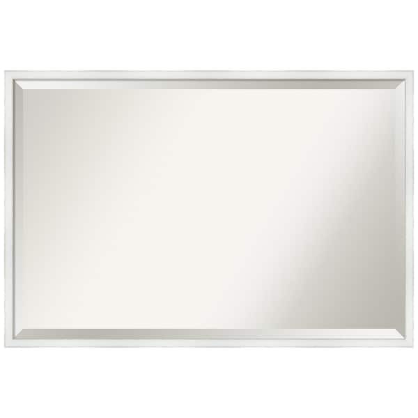 Amanti Art Breeze 25.12 in. x 37.12 in. Rustic Rectangle Framed Distressed White Bathroom Vanity Wall Mirror
