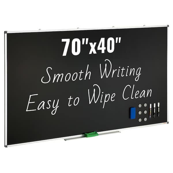 SKYSHALO Black Board, 70 in. x 40 in. Large Chalkboard with Aluminum Frame, Black Boards Dry Erase Includes 1-Magnetic Erase