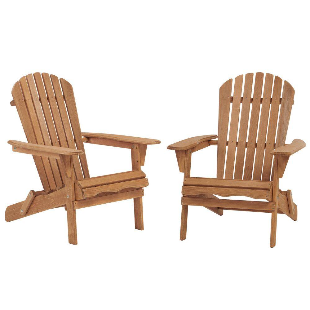 Light Brown Patio Hemlock Wood Folding Adirondack Chairs Set of 2 with for Garden Backyard Pool Deck Camping price history on PriceWatchPro
