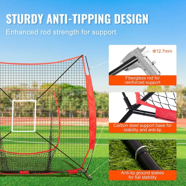 SVOPES 7 ft. x 7 ft. Portable Baseball Practice Net, Training Equipment for Hitting, Catching, Pitching, Includes Carry Bag 77YCDPJXLW77KXG8YV0-1021