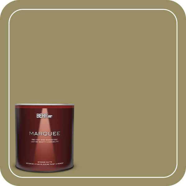 BEHR MARQUEE 1 qt. #390F-6 Tate Olive Matte Interior Paint & Primer