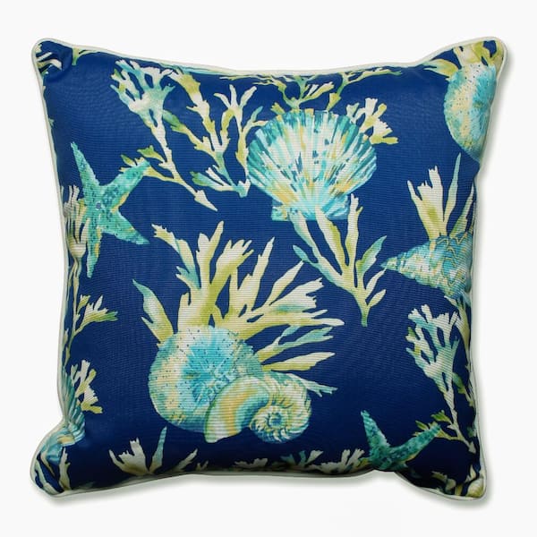 Tropical Blue Square Outdoor Square Throw Pillow