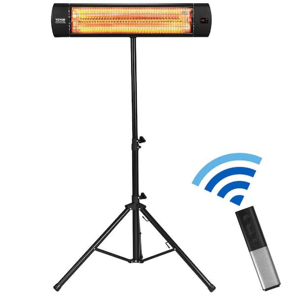 Infrared Heater, 1500-Watt Electric with Remote Control, Utility Space Heater Convection 3 Speeds & Timer, LED Screen