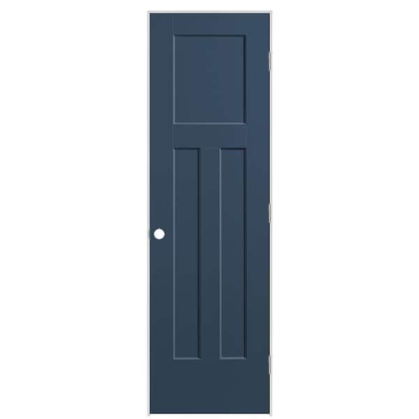 Masonite 24 in. x 80 in. 3-Panel Winslow Left-Hand Hollow Core Night Tide Molded Composite Single Prehung Interior Door