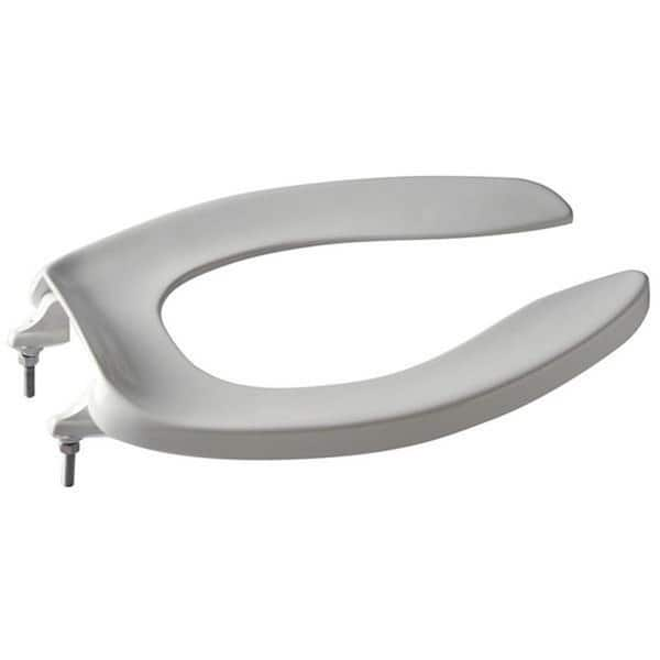 Elongated Open Front Toilet Seat in White