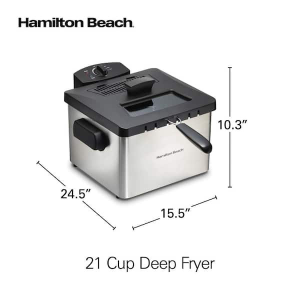 Hamilton Beach Deep Fryer, 5 Liters/21 Cup Oil Capacity with Easy