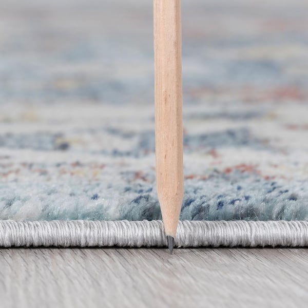 Reina Abstract Navy 3 ft. x 10 ft. Indoor Runner Rug