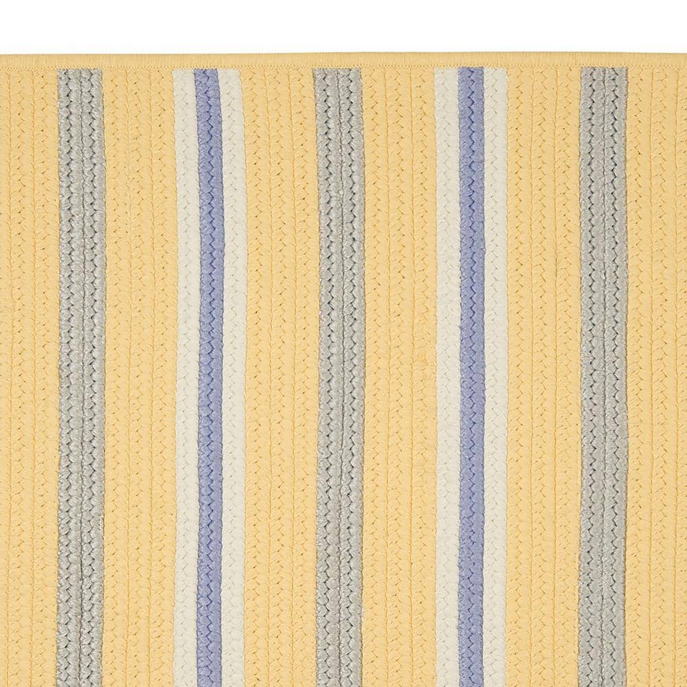 Summer Sun Yellow and Purple Braided Synthetic Rug 3' x 5'