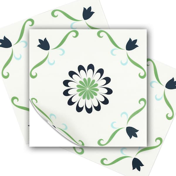 Multi-Colored 12 in. x 12 in. Vinyl Peel and Stick Backsplash, Self-Adhesive Wall Tile for Kitchen (10 sq. ft. /10-Pack)