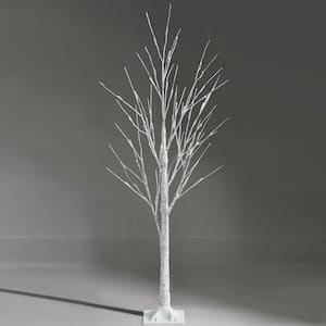 4 ft. Pre-Lit White Twig Birch Artificial Christmas Tree LED Lighted Branch and Tree
