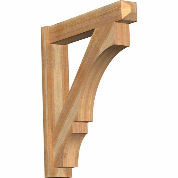 Ekena Millwork 6 in. x 34 in. x 30 in. Western Red Cedar Balboa Craftsman Rough Sawn Outlooker