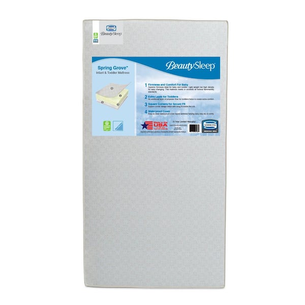 M51116-3238-NO BeautySleep Spring Grove Crib and Toddler Mattress by Beautyrest, White