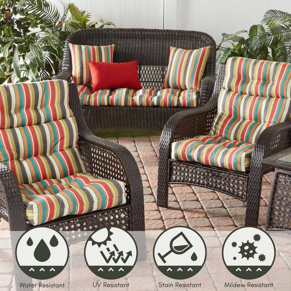 Sunset Stripe 17" Square Outdoor Throw Pillow Set