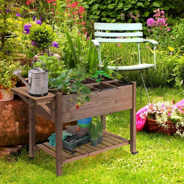 WTVWTV 49 in. x 21 in. x 34 in. Wood Brown Outdoor Rectangular