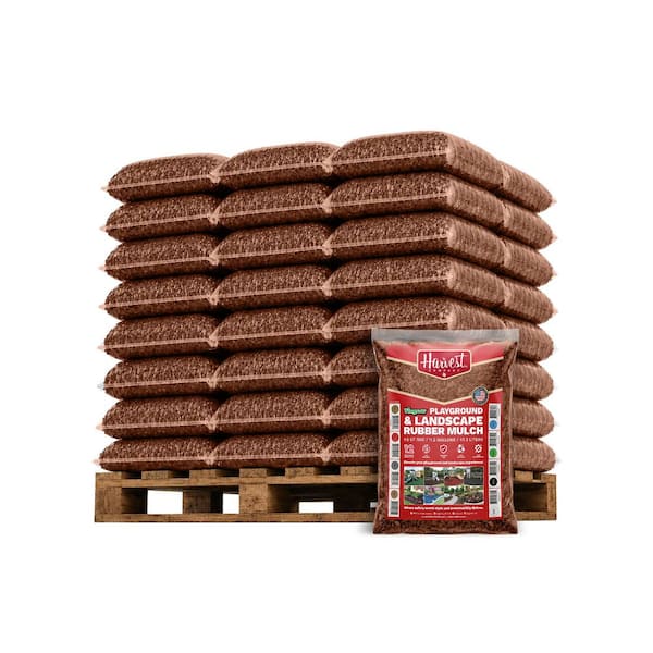 Viagrow 1.5 cu. ft. / 2000 lbs. Brown Rubber Mini-Nuggets Bagged Mulch for Landscape and Playground (50-Pack)