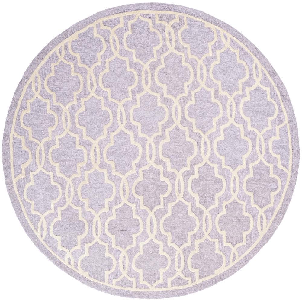 Cambridge Lavender/Ivory 6 ft. x 6 ft. Round Interlace Geometric Area Rug price history on PriceWatchPro