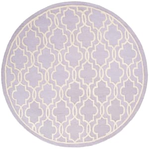Cambridge Lavender/Ivory 6 ft. x 6 ft. Round Interlace Geometric Area Rug