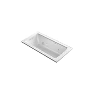 Archer 60 in. Acrylic Rectangular Drop-in Whirlpool Bathtub in White