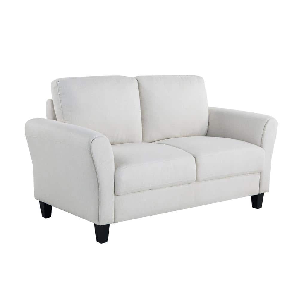 Lifestyle Solutions Alexa Loveseat with Rolled Arms, Oyster Fabric