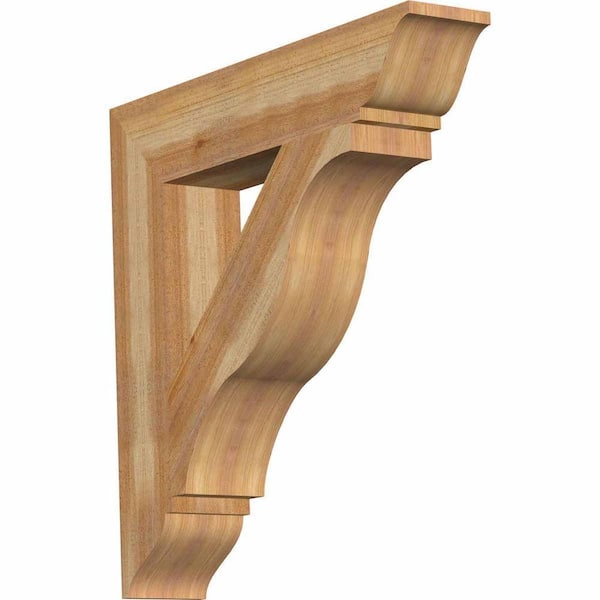 Ekena Millwork 6 in. x 32 in. x 32 in. Western Red Cedar Funston Traditional Rough Sawn Bracket