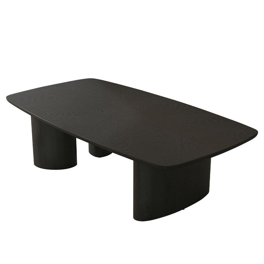 51.2 in. Black Rectangle Wood Coffee Table
