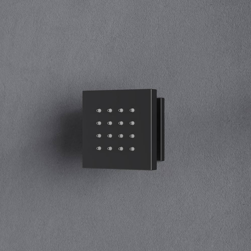 Matte Black Dual Shower Head System with Thermostatic Valve and Body Jets