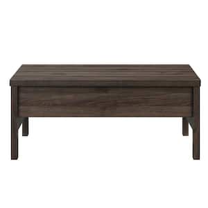 43 " Walnut Rectangle Wood Lift Top Coffee Table with Storage