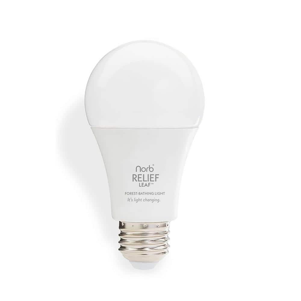 NorbRELIEF 9W Equivalent Forest-Bathing Green Light A19 4200K Relief-Leaf L