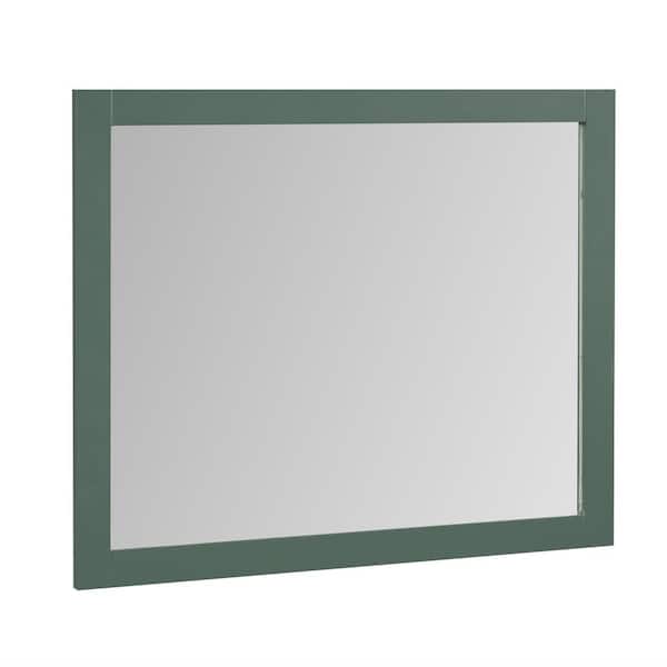 HOMEVY STUDIO Galsaky 40 in. W x 32 in. H Rectangular Framed Surface-Mount Bathroom Vanity Mirror in Forest Green