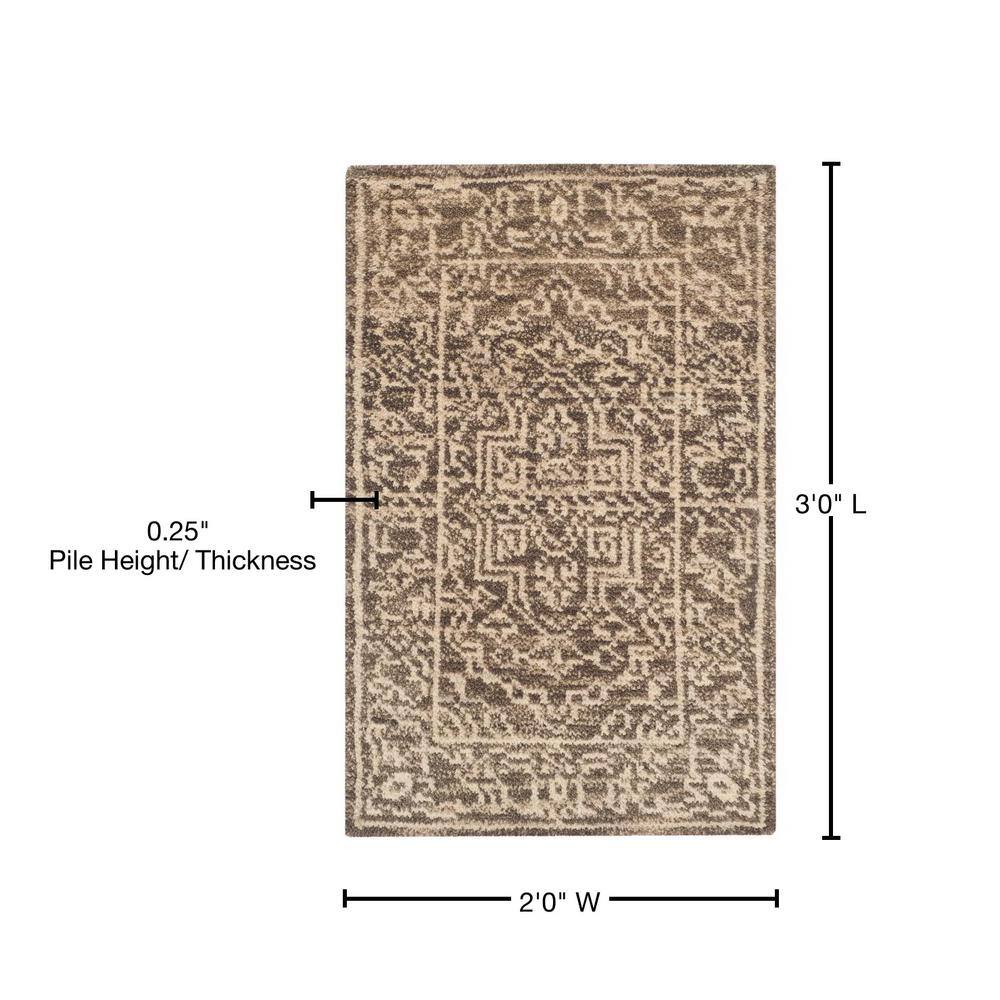 Tribal Essence Hand-Knotted Wool Accent Rug in Brown & Beige - 2' x 3'