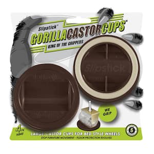 Gorilla 2.25 in. Brown Caster Cup Pads 4-Pack