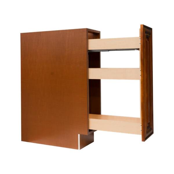 LIFEART CABINETRY Cambridge Assembled 9x34.5x24 in. Base Spice Rack Cabinet in Chestnut