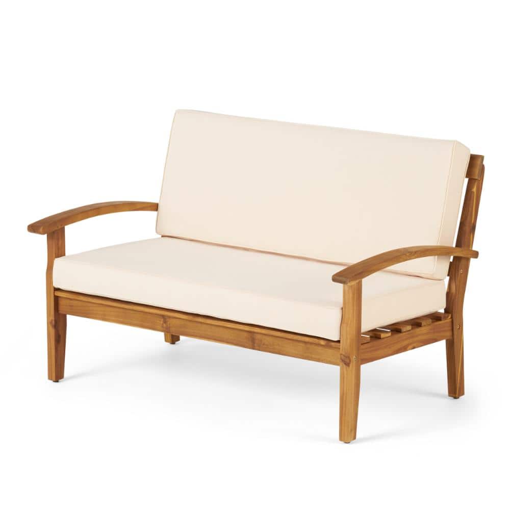 51 in. x 32.5 in. Teak Conversation Sets with Beige Water Resistant Cushion for Outdoor price history on PriceWatchPro