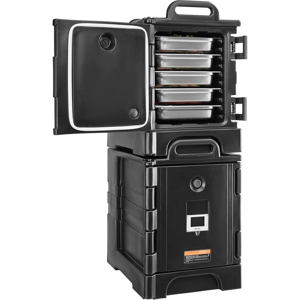 81 Qt. x 2 Insulated Food Pan Carrier, Double Buckles Front Loading Hot Box, Stackable Food Warmer with Handles, Black price history on PriceWatchPro