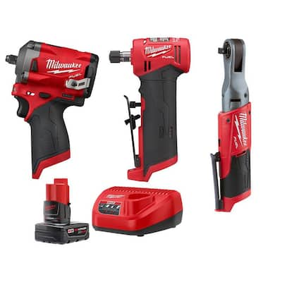 Milwaukee M12 FUEL 12-Volt Lithium-Ion Brushless Cordless 3/8 in ...