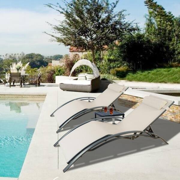 Kozyard Aluminum Elegant Patio Reclining Adjustable Chaise Lounge With Table Taupe Kzlc00taut The Home Depot - Kozyard Reclining Chaise Lounge Chair Kozyard Aluminum Elegant Patio Reclining Adjustable Chaise Lounge With Table Taupe Kzlc00taut The Home Depot - Kozyard Reclining Chaise Lounge Chair