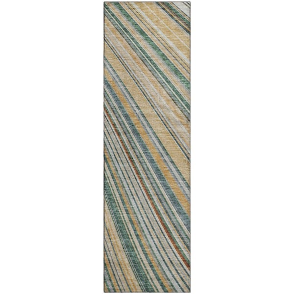 Addison Rugs Mayfield Premium Machine Washable Abstract AMF981 Beige 2 ft. 3 in. x 7 ft. 6 in. Runner Rug