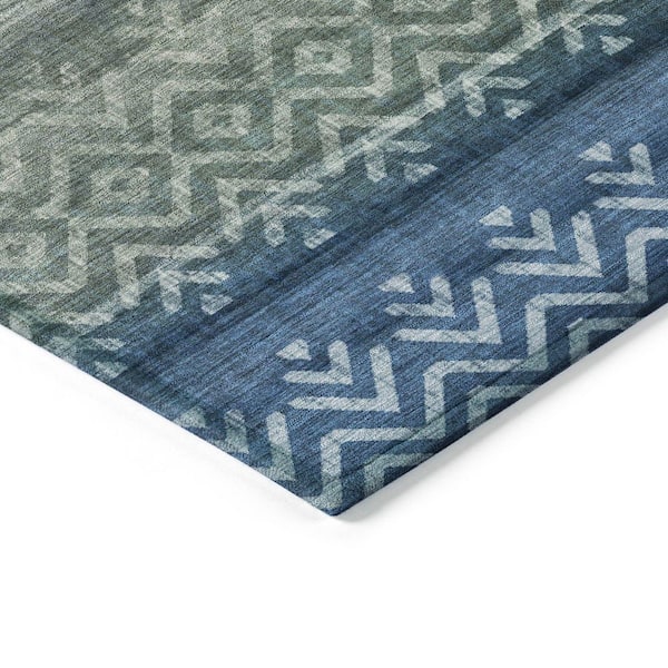 Chantille Machine Washable Indoor/Outdoor Abstract ACN2042 Blue 9 ft. x 12 ft. Area Rug