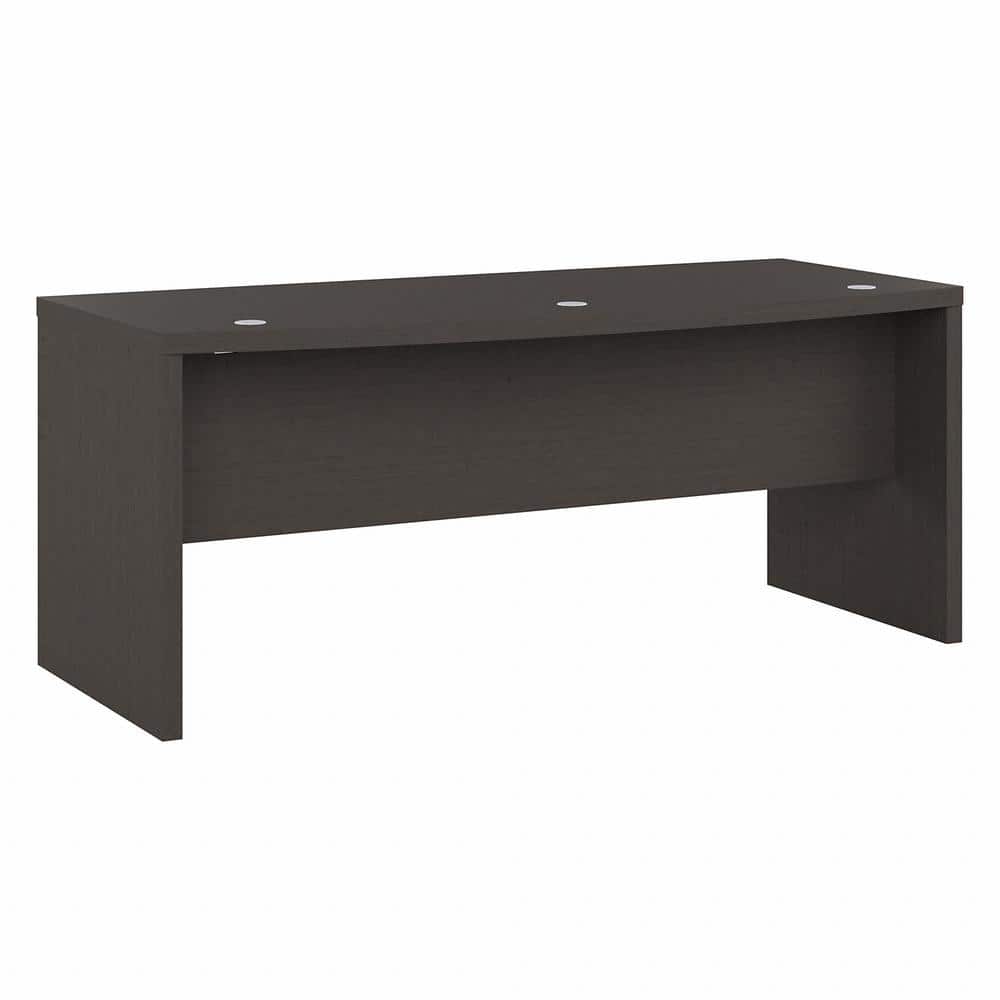 Contemporary Charcoal Maple 72" Home Office Desk with Filing Cabinet